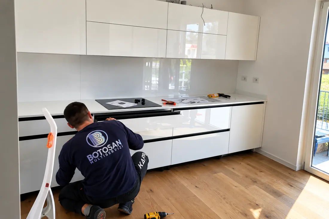 Montaggio di una cucina nella casa nuova